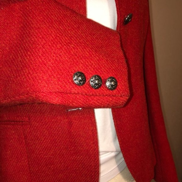 Sz 6 Evan Picone Vintage 100% Wool Red Jacket - Picture 7 of 13